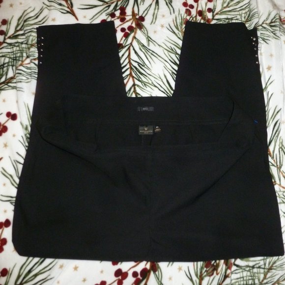 Black Stretchy  Straight Pull-On Elastic waistline Sz XL - Picture 2 of 9